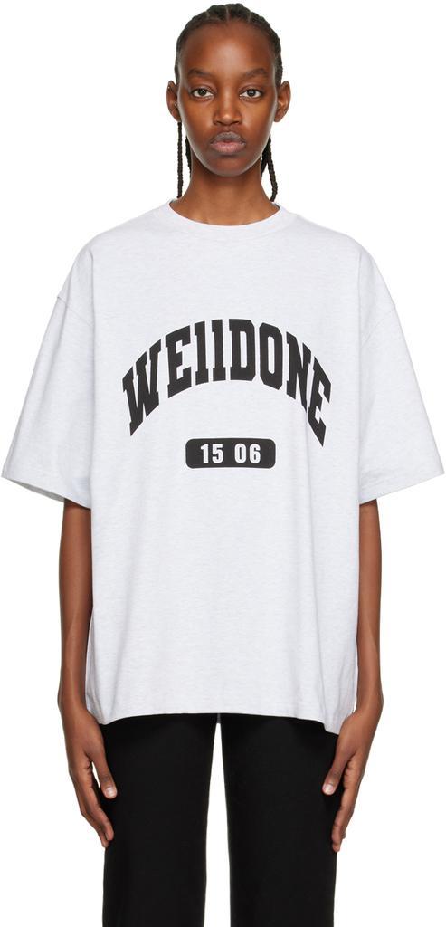 商品We11done|Gray Old School Campus T-Shirt,价格¥940,第1张图片