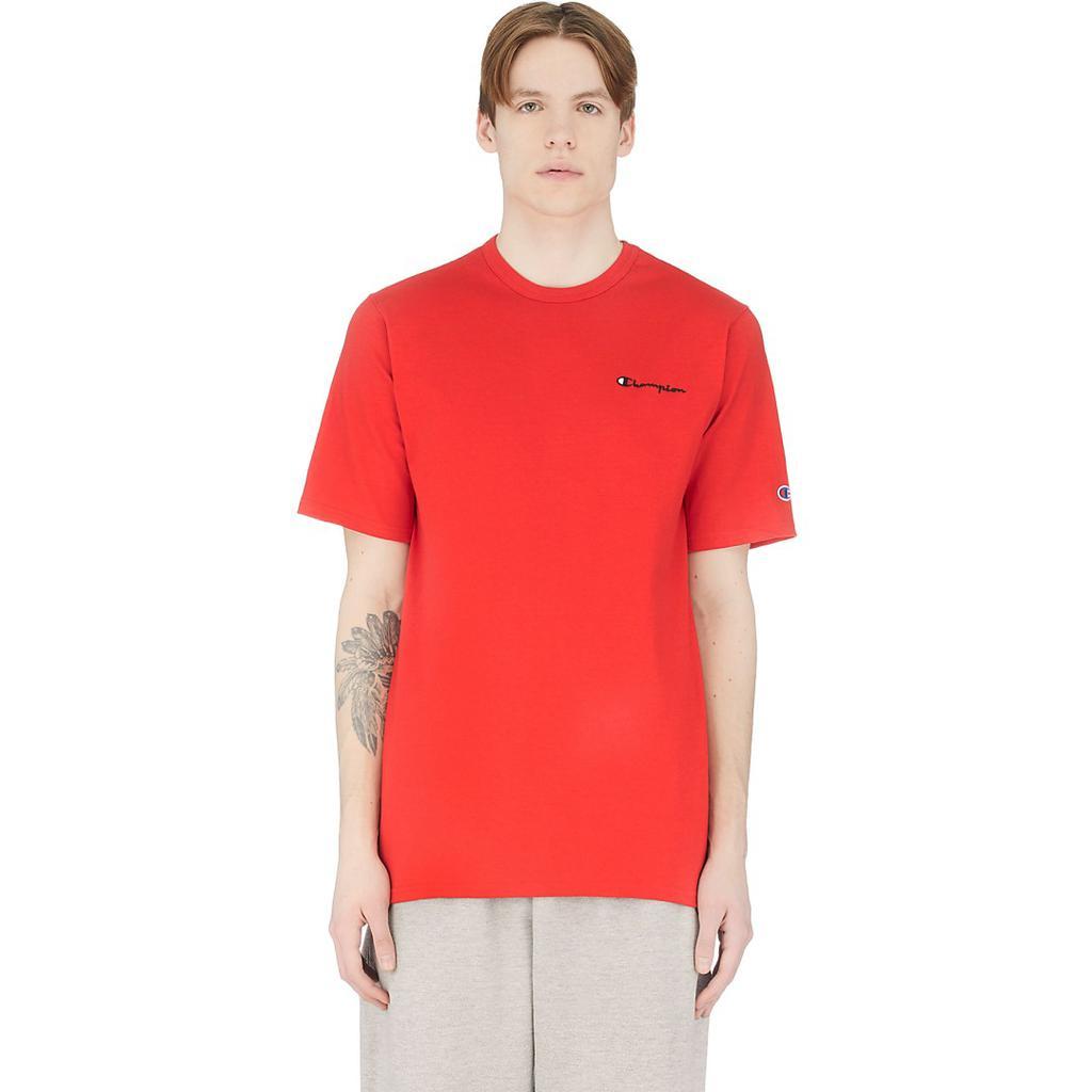 商品CHAMPION|Embroidered Script Logo T-Shirt - Team Red Scarlet,价格¥151,第1张图片