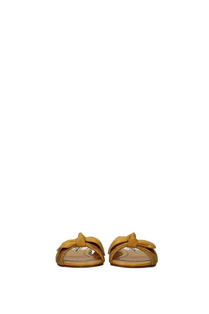 商品Manolo Blahnik|Slippers and clogs notamu Leather Gold Gold,价格¥2421,第3张图片详细描述