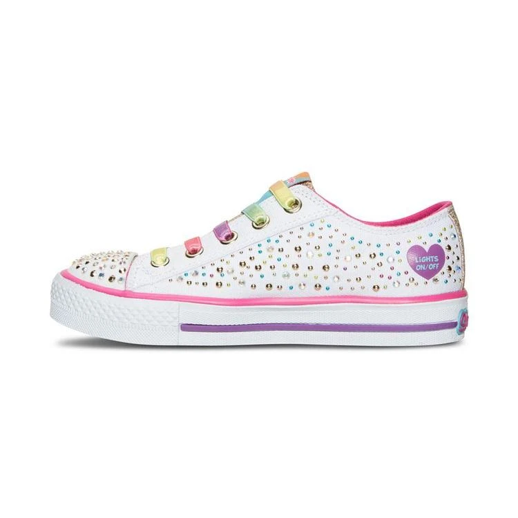 商品SKECHERS|女小童Little Girls' Twinkle Toes: Shuffles - Glitter Ombre Light-Up Casual Sneakers from Finish Line,价格¥226,第5张图片详细描述