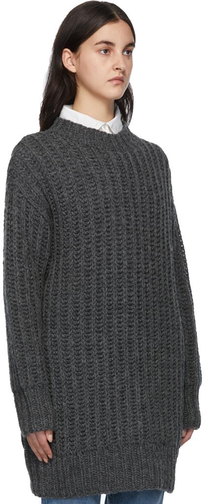 Grey Hand-Knitted Sweater商品第2张图片规格展示
