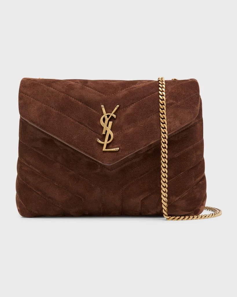 商品Yves Saint Laurent|Loulou Small YSL Shoulder Bag in Quilted Suede,价格¥24814,第1张图片