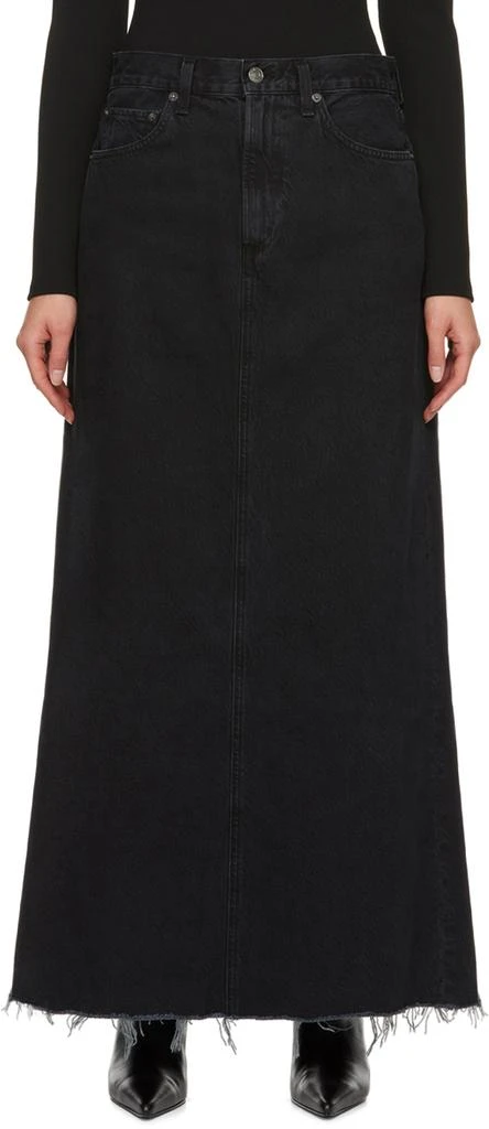 商品AGOLDE|Black Hilla Denim Maxi Skirt,价格¥1469,第1张图片