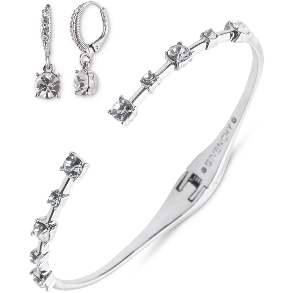 商品Givenchy|Silver-Tone 2-Pc. Set Stone Station Bangle Bracelet & Matching Drop Earrings,价格¥168,第1张图片