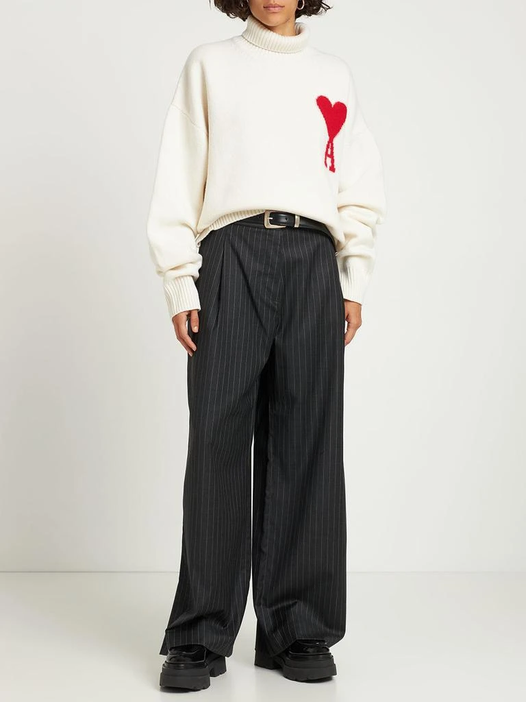 商品AMI|Logo Felted Wool Sweater,价格¥4177,第1张图片详细描述