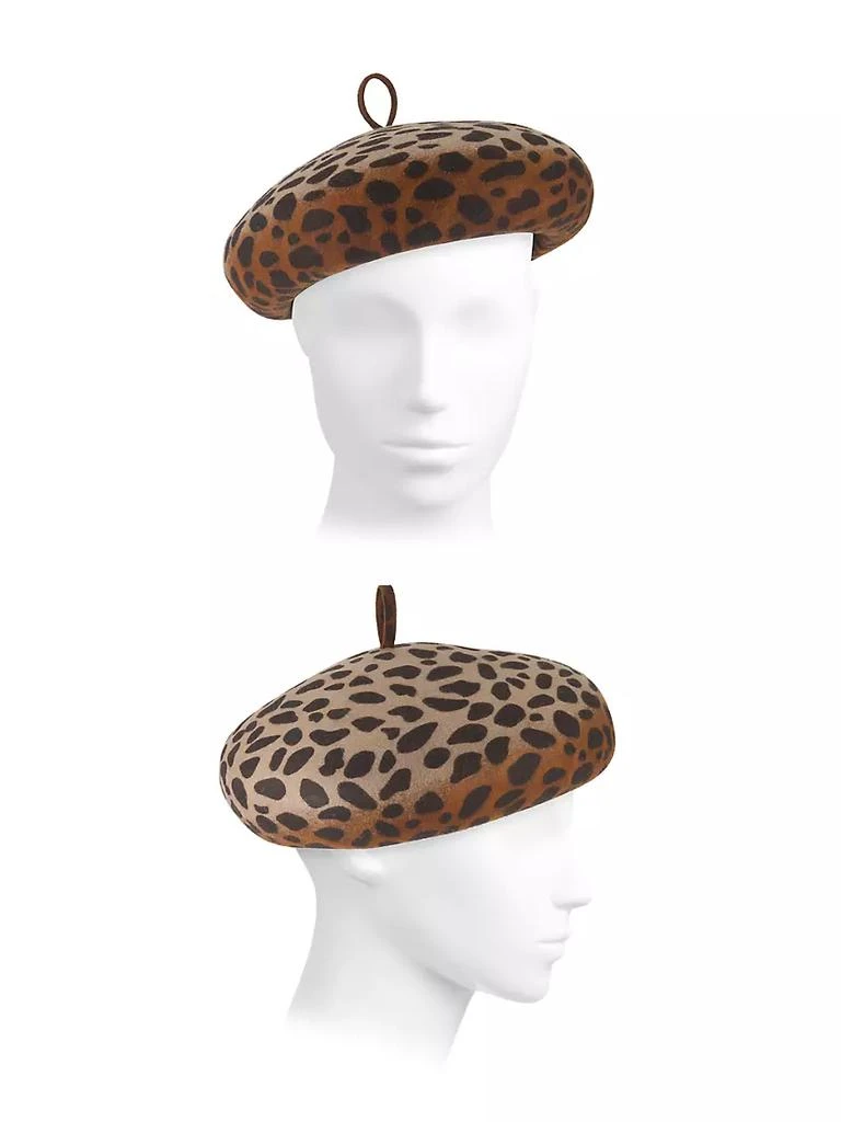 商品Eugenia Kim|Faye Leopard-Print Wool Beret,价格¥919,第3张图片详细描述