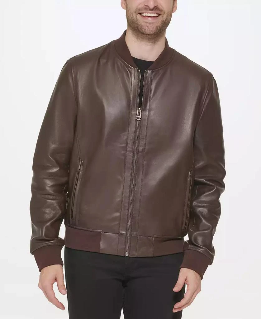 商品Cole Haan|Men's Bonded Leather Varsity Jacket,价格¥2087,第3张图片详细描述