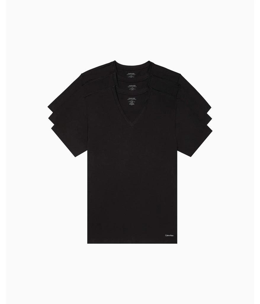 商品Calvin Klein|Cotton Classics Multipack Short Sleeve V-Neck,价格¥207,第1张图片