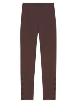 商品Theory|Button-Hem Cotton-Blend Leggings,价格¥518,第4张图片详细描述