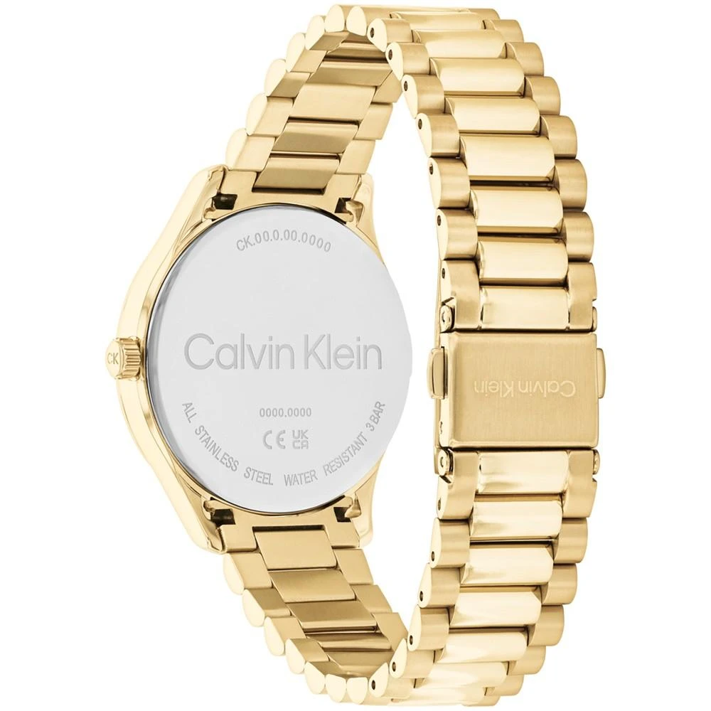 商品Calvin Klein|Unisex 3-Hand Gold-Tone Stainless Steel Bracelet Watch 35mm,价格¥1467,第3张图片详细描述