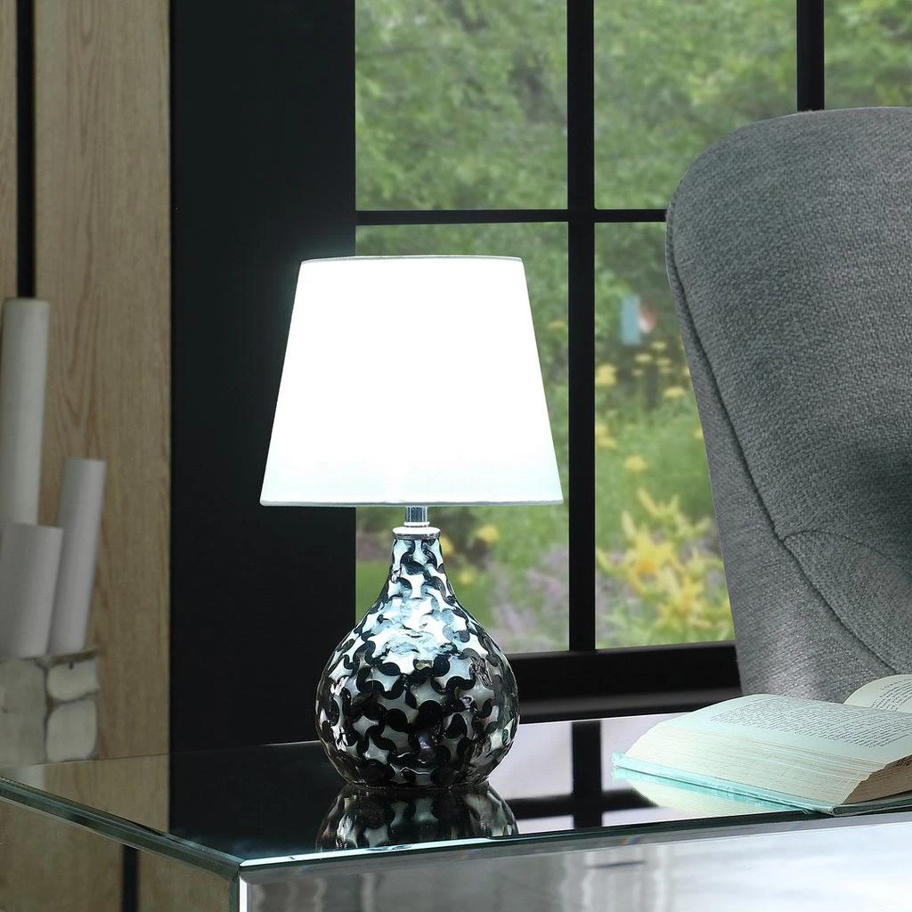 商品Streamdale Furniture|Streamdale 11.5" In Modern Black Seashell Swirl Pattern Mini Polyresin Table,价格¥819,第3张图片详细描述