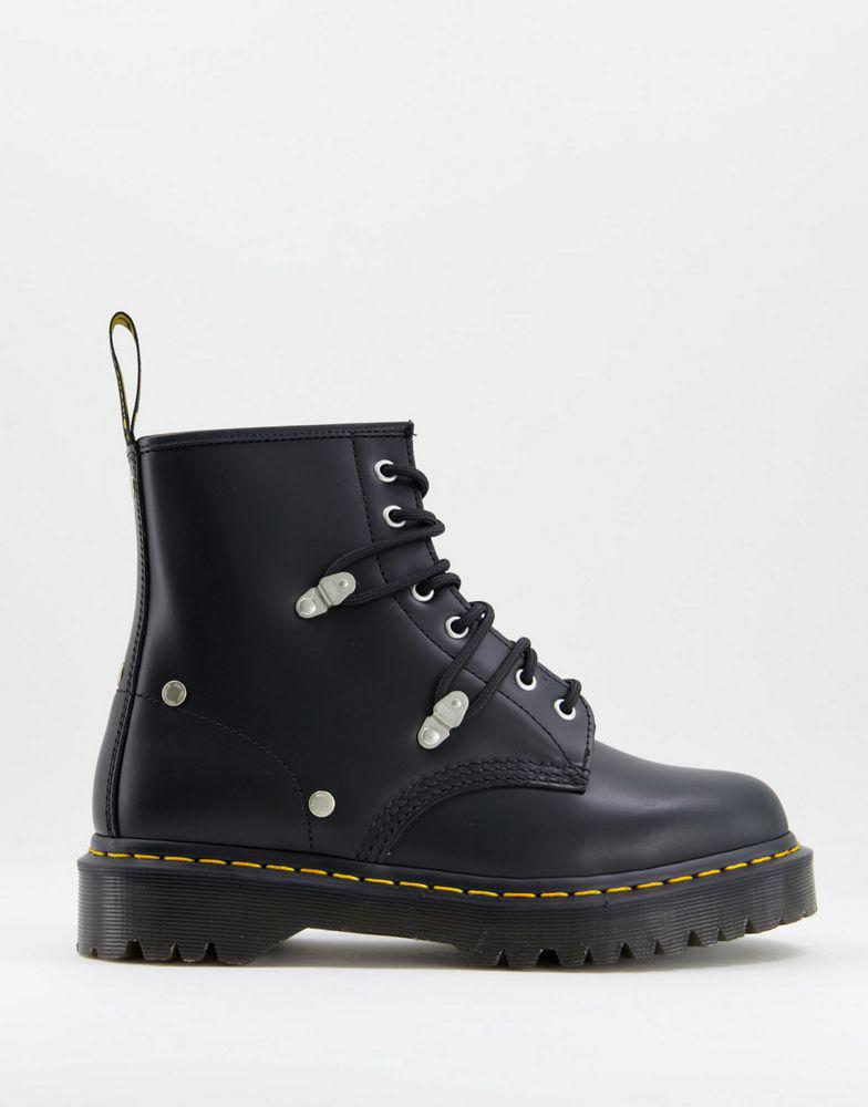 Dr Martens 1460 bex stud 8 eye boots in black商品第1张图片规格展示