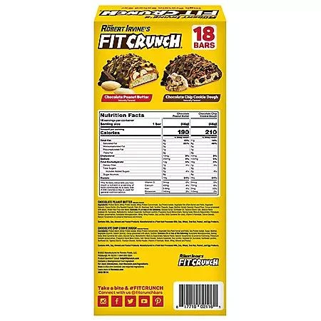 商品FITCRUNCH|Chef Robert Irvine's FITCRUNCH High Protein Baked Bars, Variety Pack 18 ct.,价格¥180,第2张图片详细描述