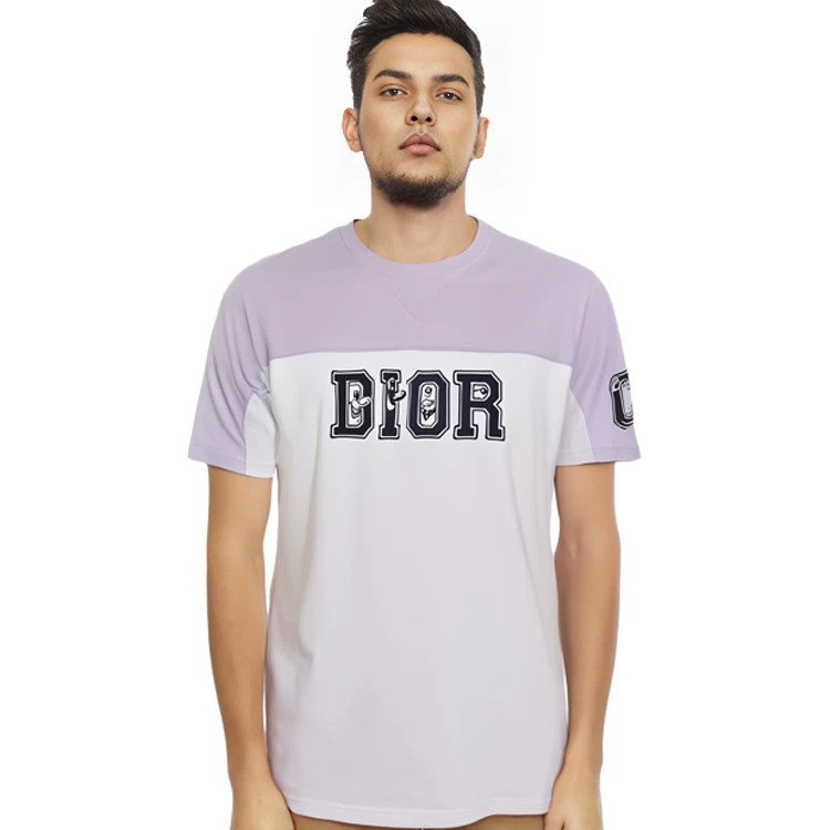 商品[国内直发] Dior|迪奥 x KENNY SCHARF 联名款 拼色Logo圆领平纹针织短袖T恤 男款 白色,价格¥3116,第8张图片详细描述