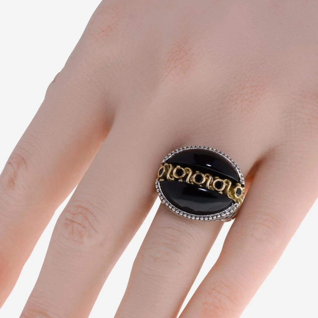 商品Konstantino|Konstantino 18K Yellow Gold and Sterling Silver and Onyx Ring Sz 8 DKJ766-314,价格¥6259,第2张图片详细描述
