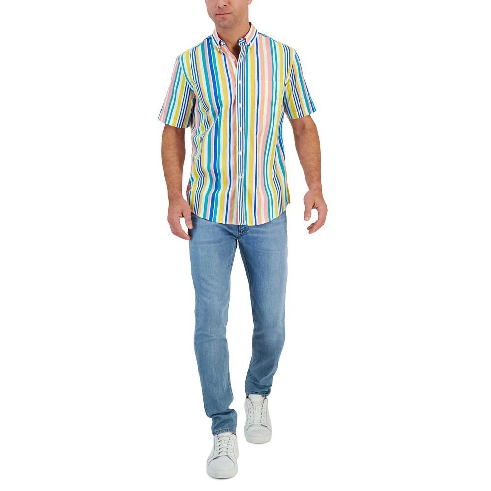 商品Club Room|Men's Short-Sleeve Lori Stripe Shirt, Created for Macy's,价格¥132,第3张图片详细描述