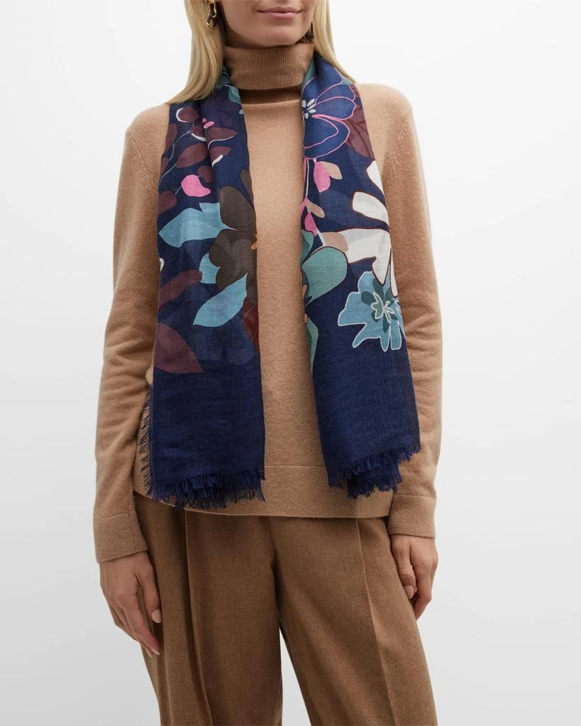 商品Loro Piana|Kew Gardens Floral Scarf,价格¥10863,第3张图片详细描述