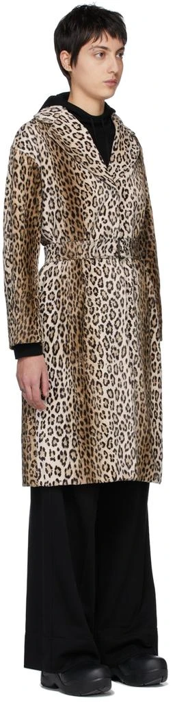商品Max Mara|Off-White Cotton Leopard Print Wrap Alpino Coat,价格¥2430,第2张图片详细描述