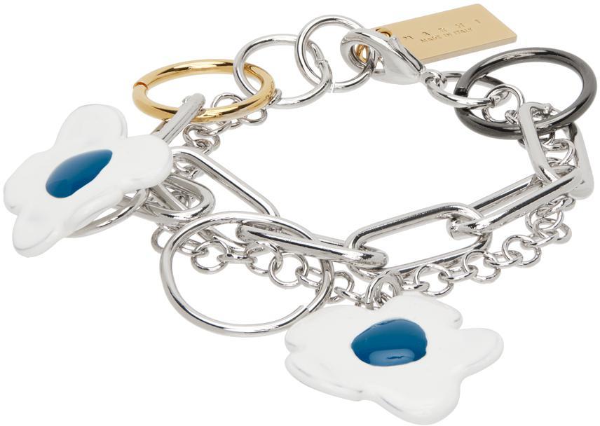 商品Marni|Silver Multi Chain Flower Bracelet,价格¥2347,第1张图片