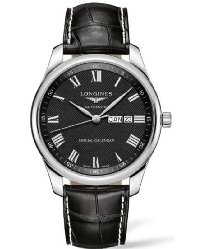 商品Longines|Longines Master Collection Automatic 42mm Black Dial Black Leather Strap Men's Watch L2.920.4.51.7,价格¥15590,第1张图片