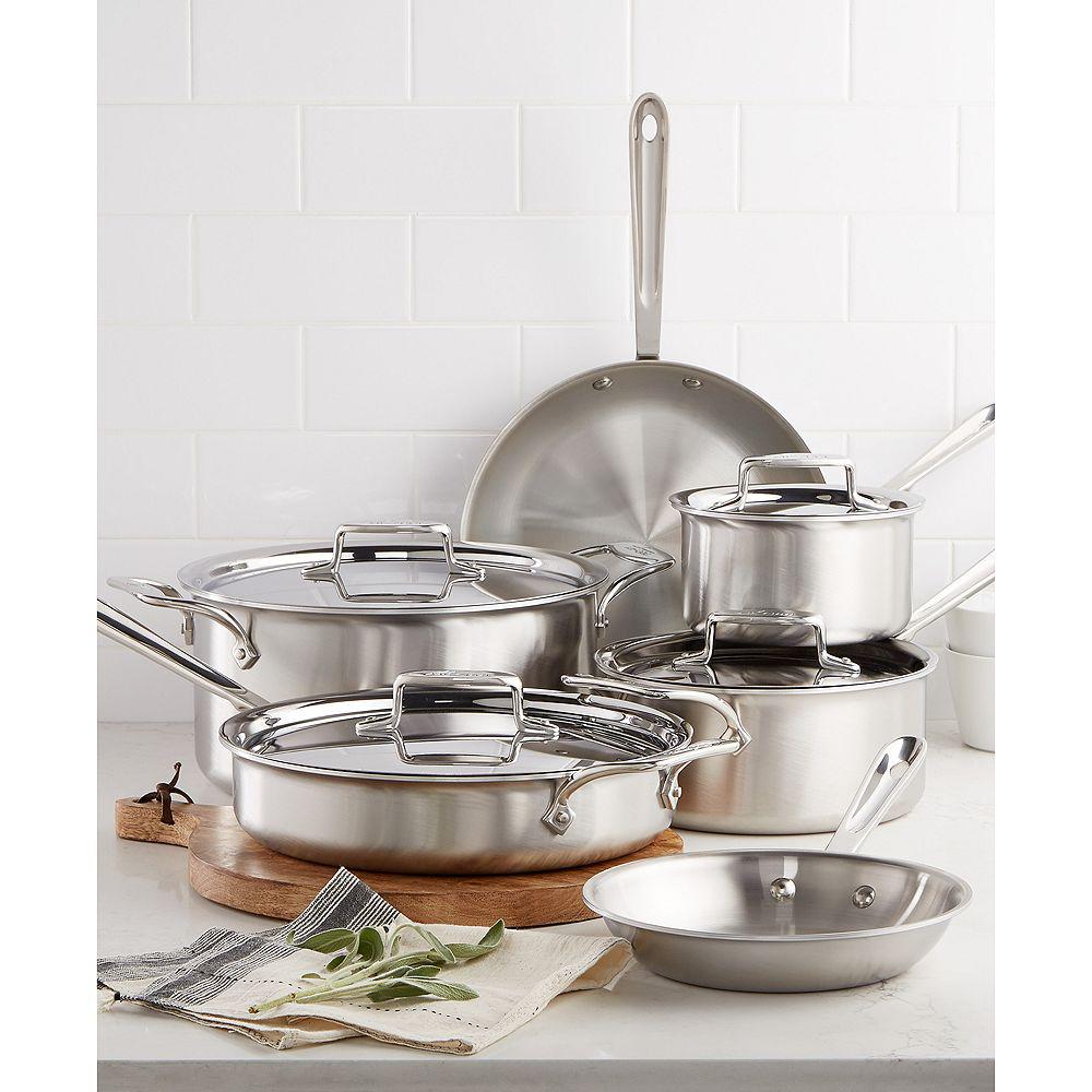 D5 Stainless Brushed 5-Ply Bonded 10-Piece Cookware Set商品第1张图片规格展示
