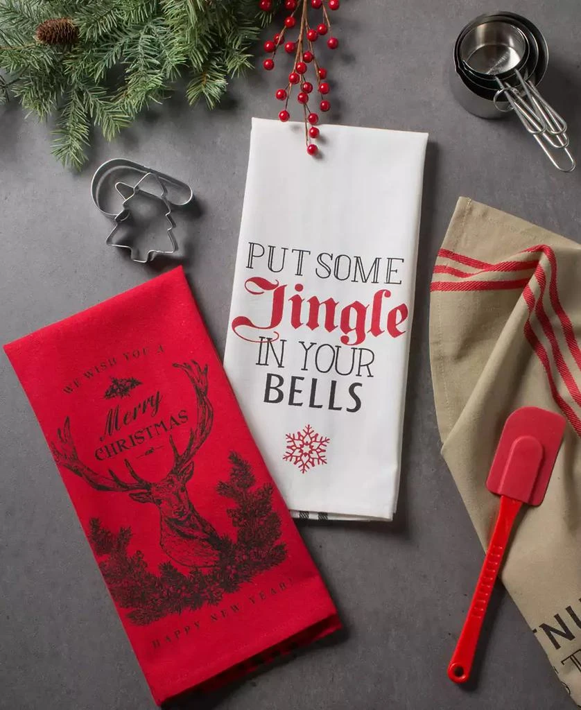 商品Design Imports|Assorted Stag Christmas Print Dishtowel Set,价格¥109,第4张图片详细描述