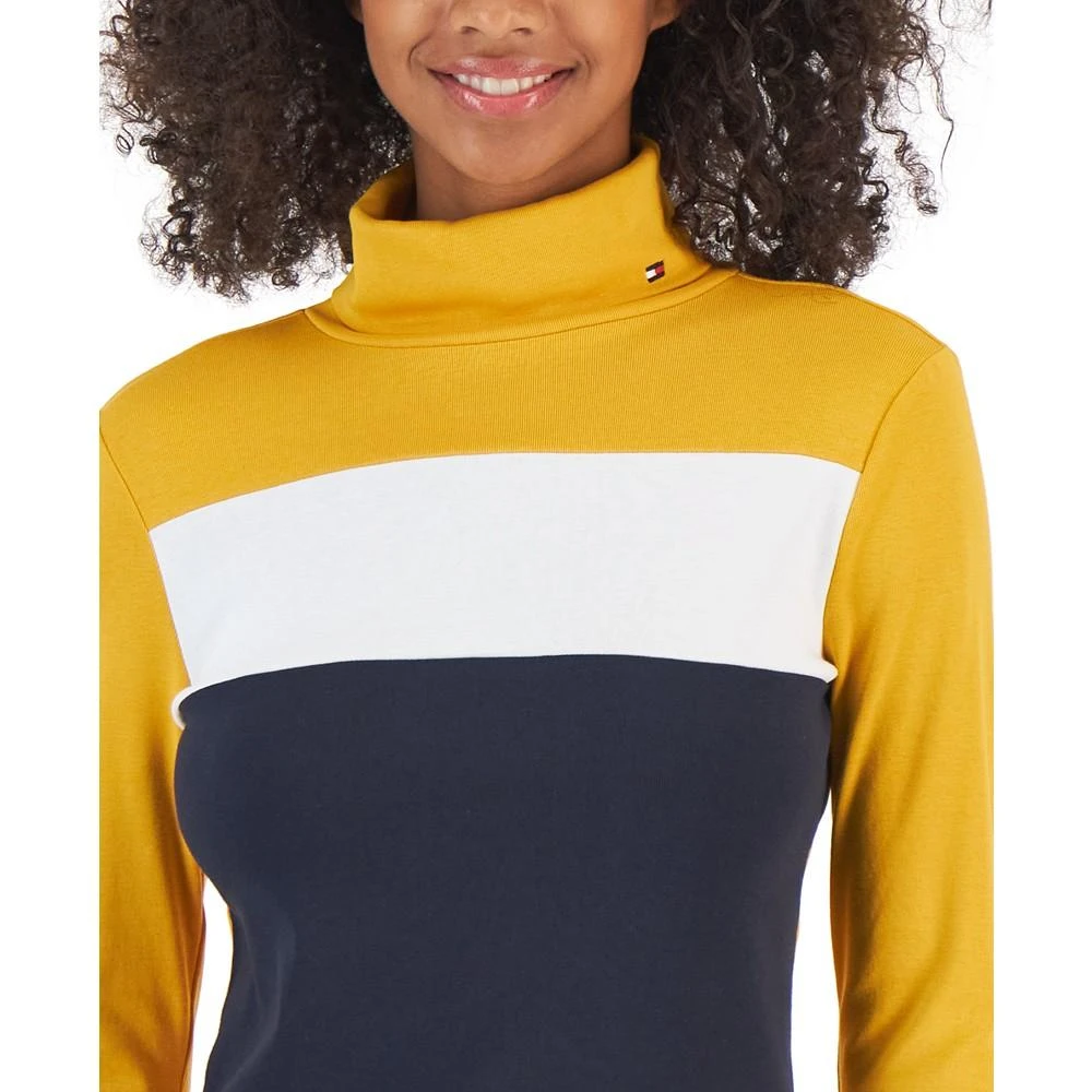 商品Tommy Hilfiger|Women's Cotton Turtleneck Colorblocked Long-Sleeve Top,价格¥113,第3张图片详细描述