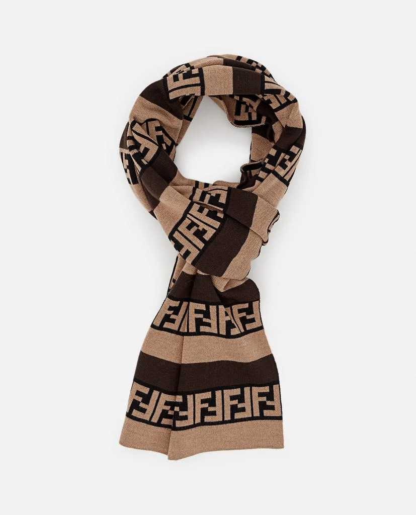 商品Fendi|Fendi FF LOGO WOOL AND SILK SCARF size One Size,价格¥3306,第2张图片详细描述