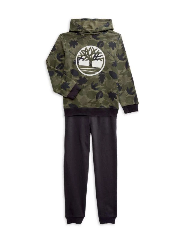 商品Timberland|Boy's 2-Piece Logo Hoodie & Joggers Set,价格¥161,第1张图片