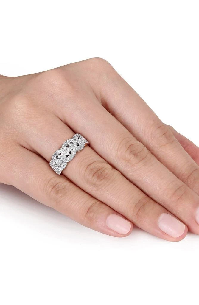 商品DELMAR|Two-Tone Pavé Diamond Braid Ring,价格¥915,第3张图片详细描述