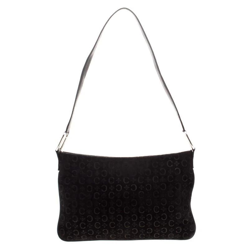 商品[二手商品] Celine|Celine Black C Logo Embossed Suede and Leather Shoulder Bag,价格¥3282,第4张图片详细描述