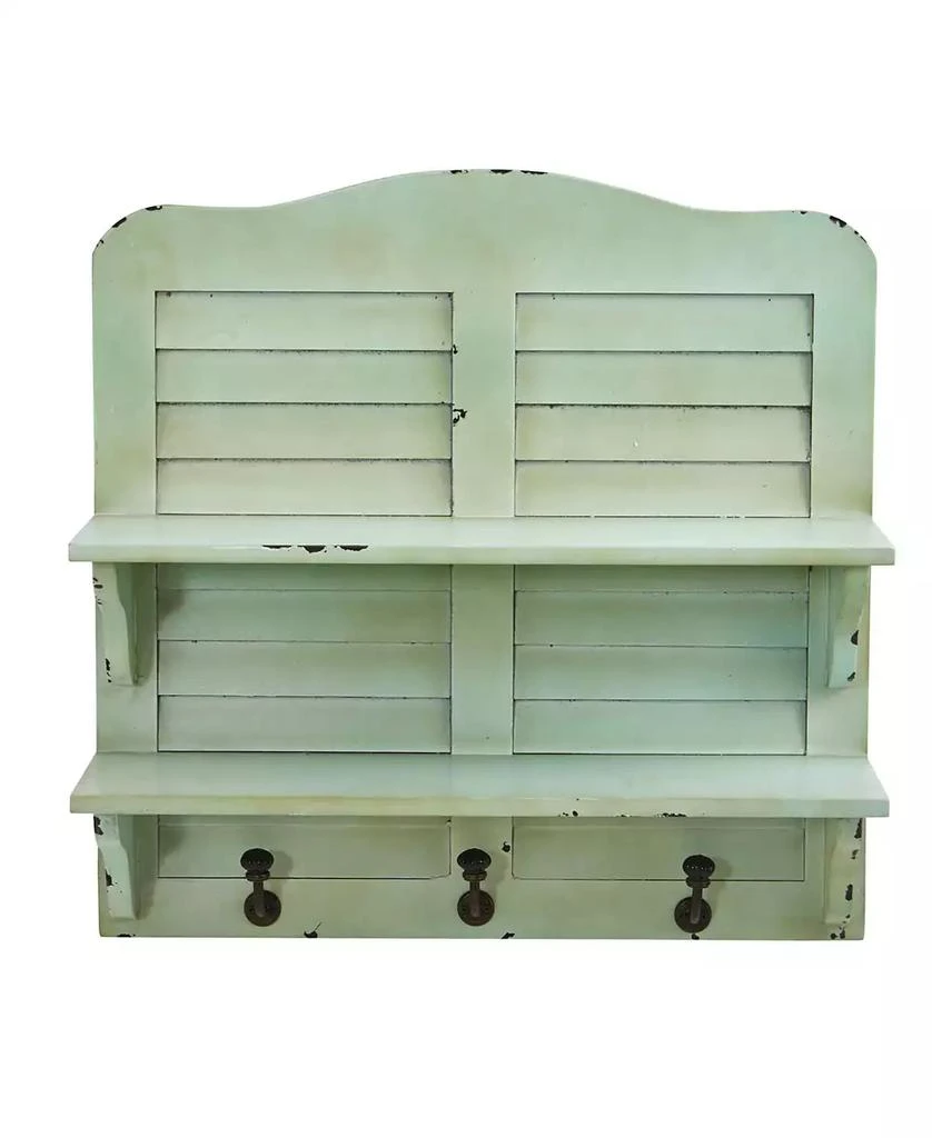 商品NEARLY NATURAL|20-In. Vintage Window Shutter Shelving with Hooks Wall Decor,价格¥1196,第1张图片