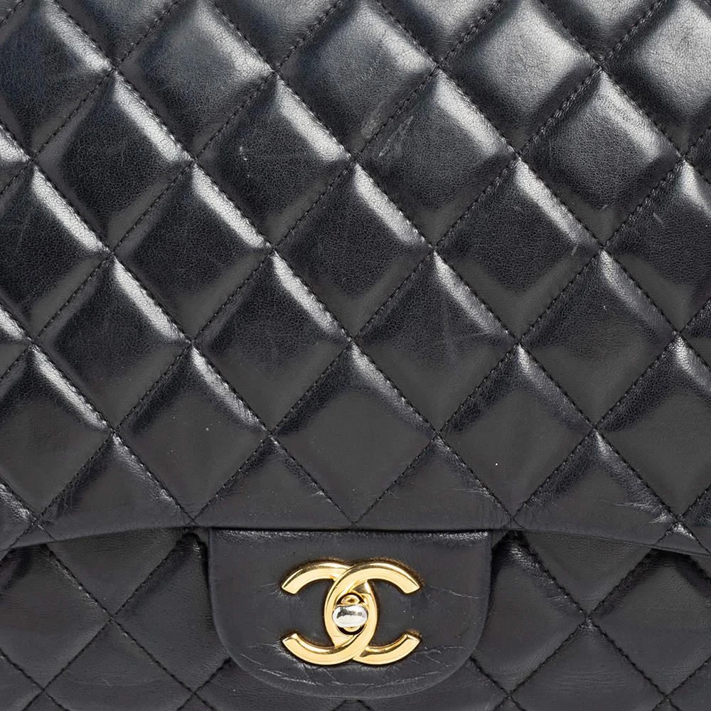 商品[二手商品] Chanel|Chanel Black Quilted Leather Maxi Classic Flap Bag,价格¥12711,第5张图片详细描述