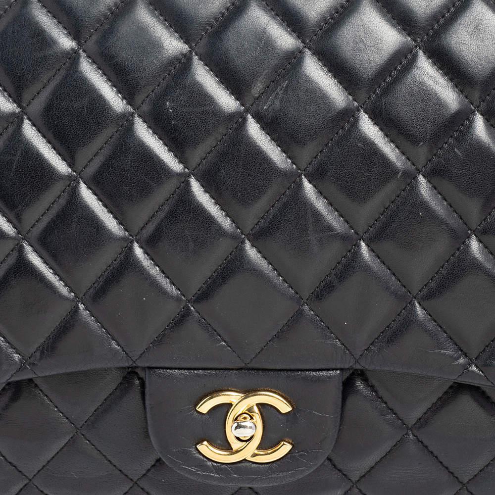商品[二手商品] Chanel|Chanel Black Quilted Leather Maxi Classic Flap Bag,价格¥23770,第7张图片详细描述