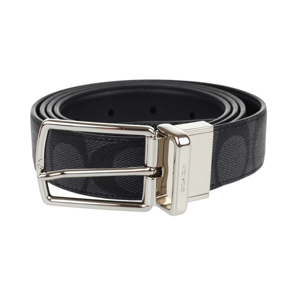 商品Coach|COACH 蔻驰 黑灰色印花双面礼盒装男士腰带 F65242CQBK,价格¥655,第1张图片
