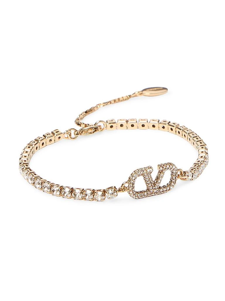 商品Valentino|V-Logo Signature Metal and Swarovski Crystal Bracelet,价格¥6286,第3张图片详细描述