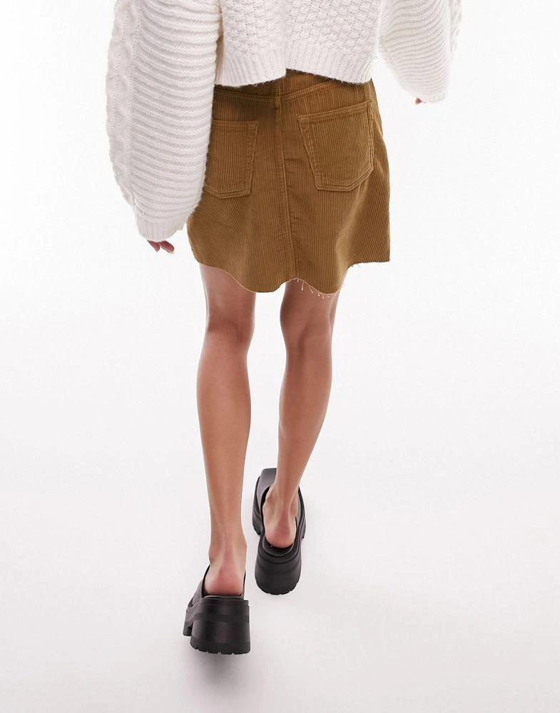 商品Topshop|Topshop denim skirt in khaki cord,价格¥190,第2张图片详细描述