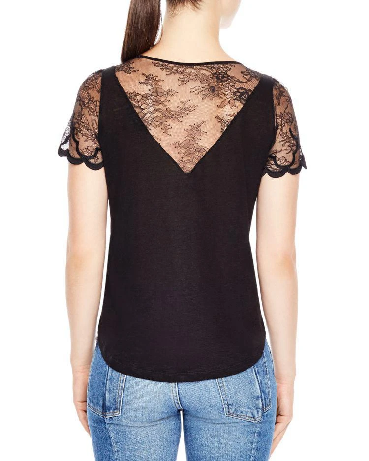 商品Sandro|Domeka V-Neck Illusion Top,价格¥648,第2张图片详细描述