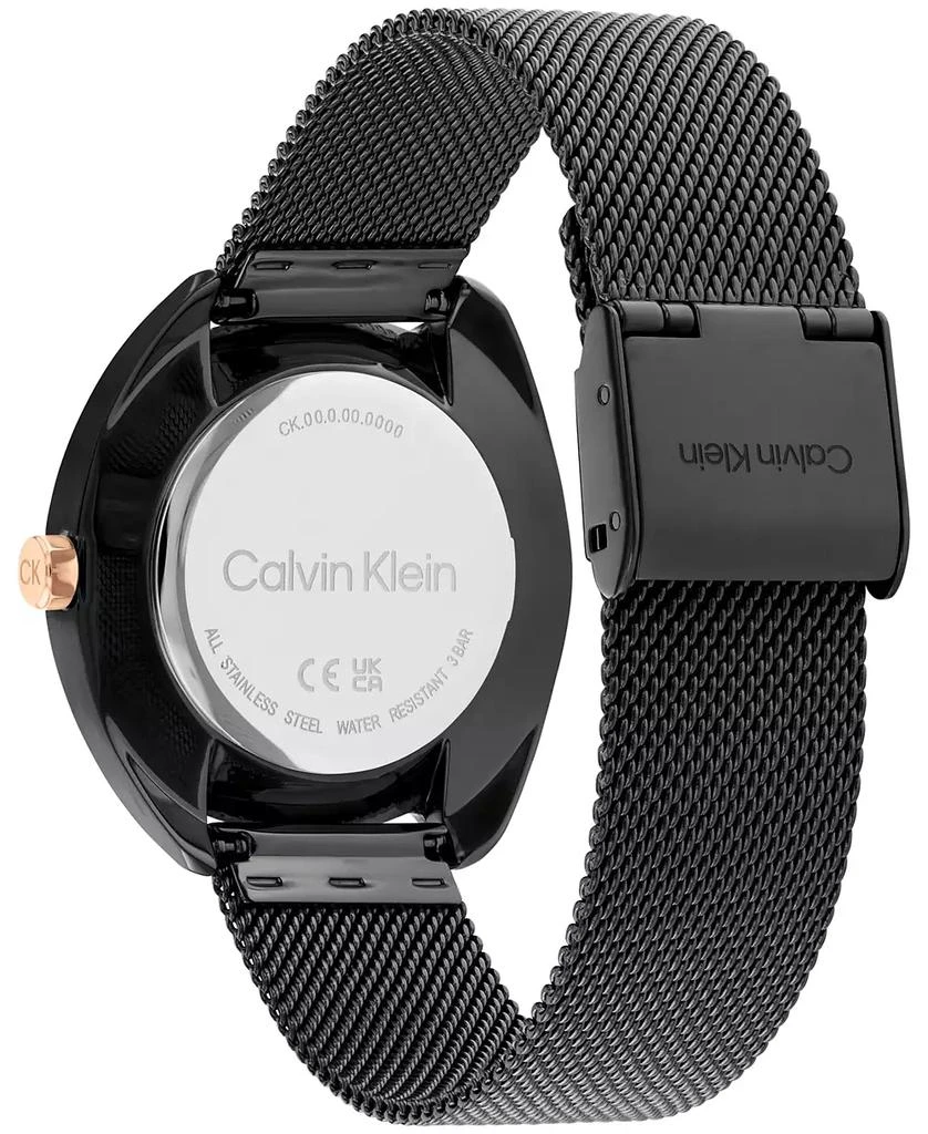 商品Calvin Klein|Women's Quartz Black Stainless Steel Mesh Bracelet Watch 34mm,价格¥839,第3张图片详细描述