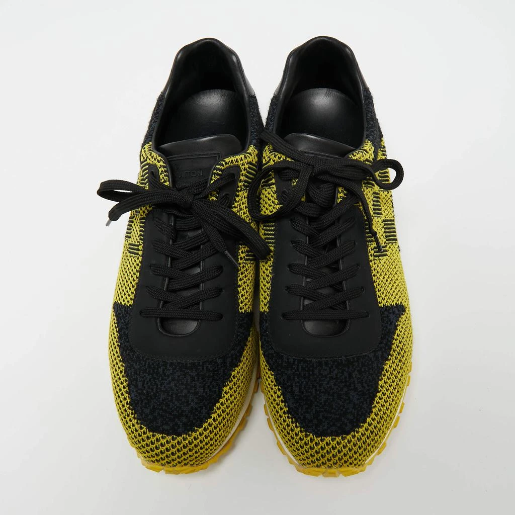 商品[二手商品] Louis Vuitton|Louis Vuitton Yellow/Black Cotton Knit And Leather Run Away Sneakers  Size 41.5,价格¥4826,第3张图片详细描述