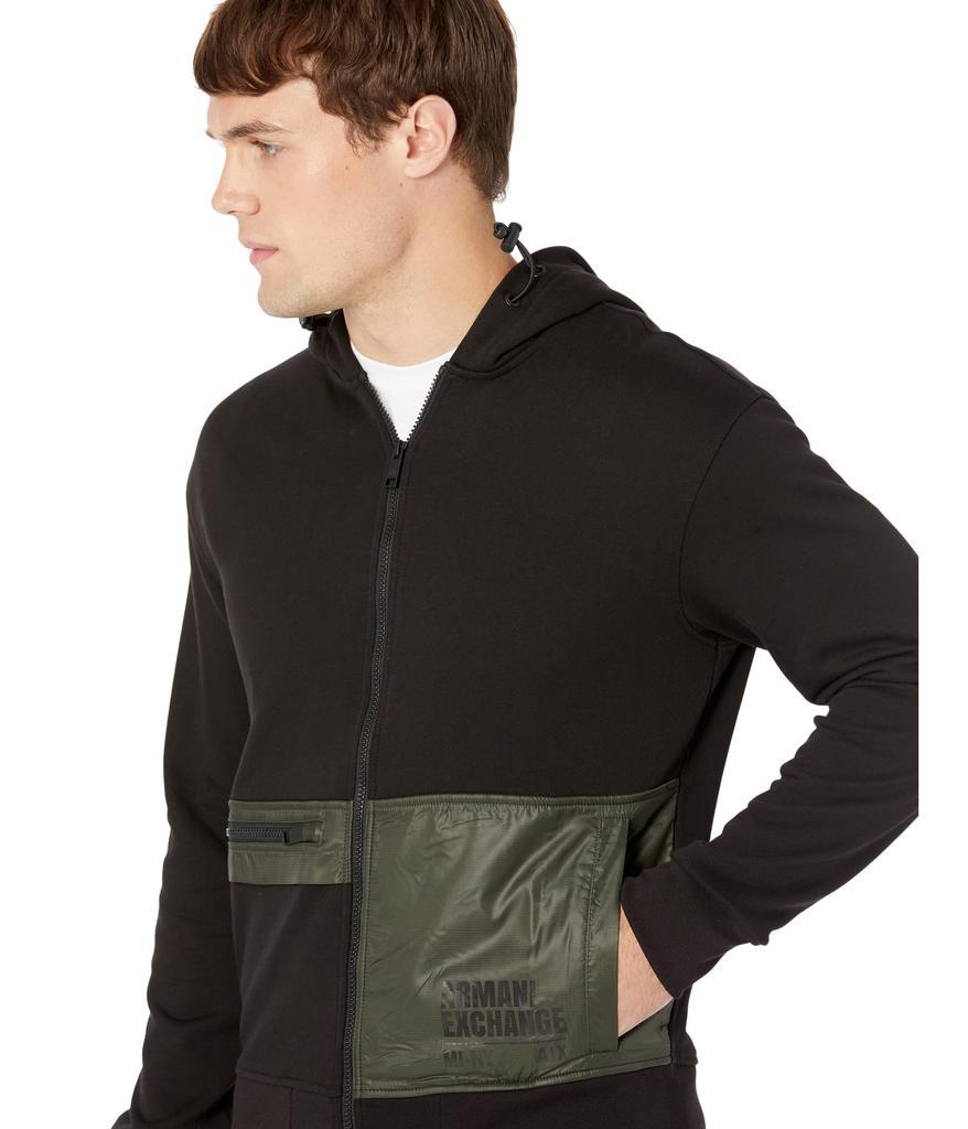 商品Armani Exchange|Mix Fabric Zip Hooded Sweatshirt,价格¥859,第5张图片详细描述