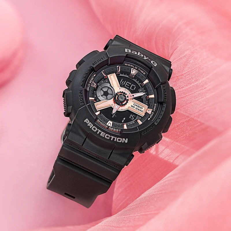 商品[国内直发] Casio|CASIO卡西欧正品手表女人气款BA-110RG-1A 防震 100米防水,价格¥648,第3张图片详细描述