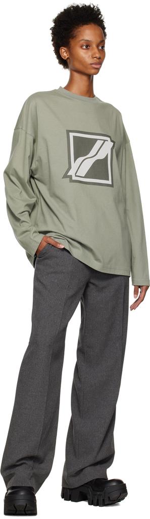 Khaki Bonded Long Sleeve T-Shirt商品第4张图片规格展示