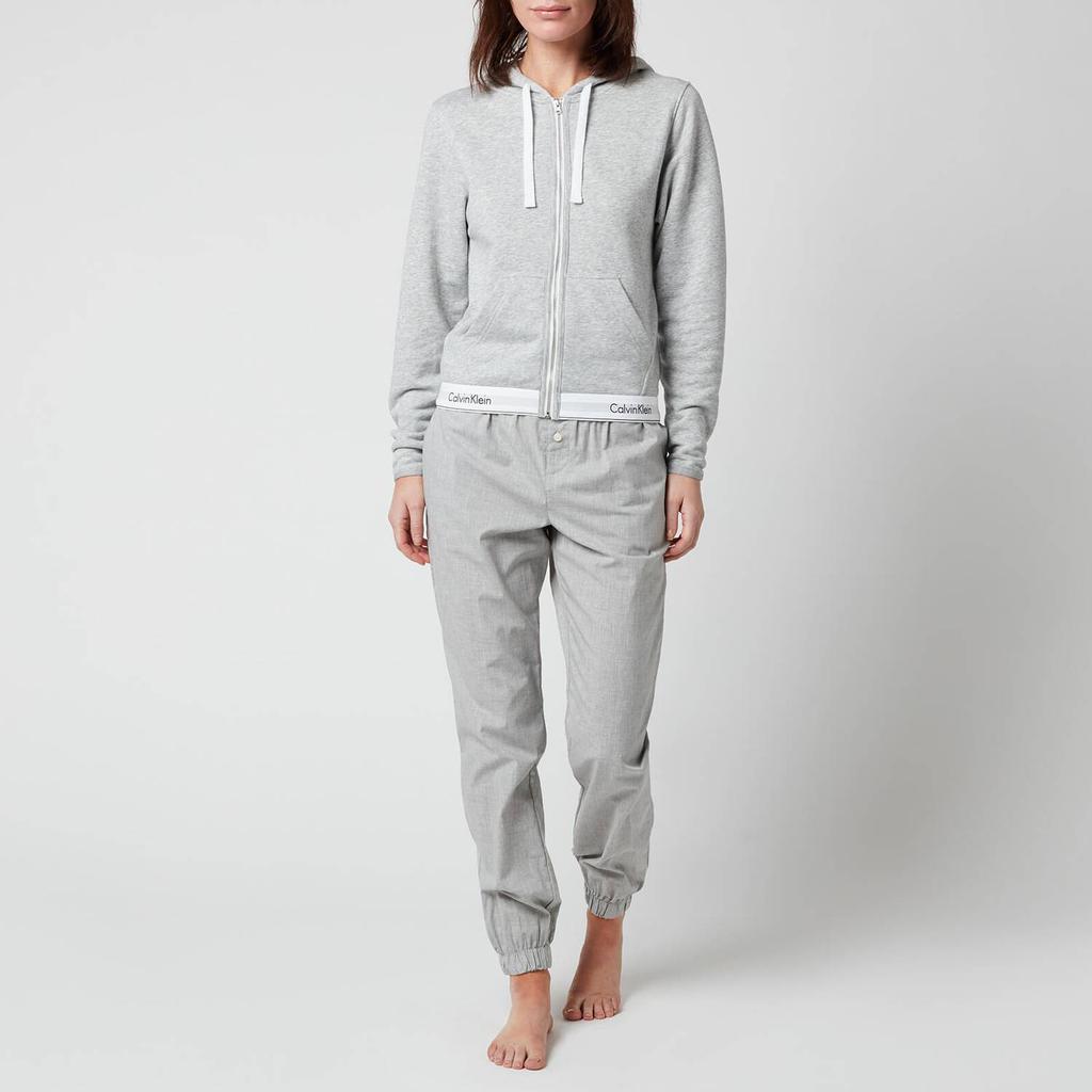 商品Calvin Klein|Calvin Klein Women's Modern Cotton Zip Hoodie - Grey Heather,价格¥332,第5张图片详细描述