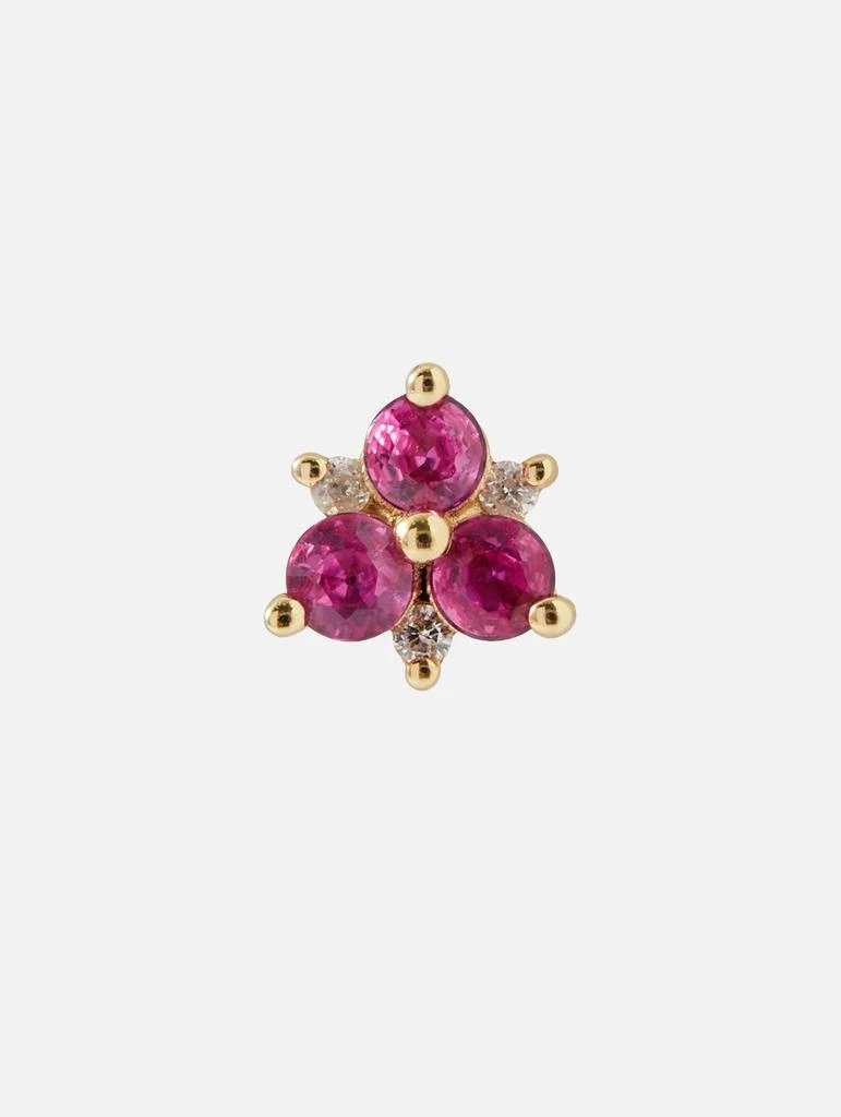 商品THREE STORIES JEWELRY|Single Ruby Pave Flower Stud,价格¥3027,第1张图片