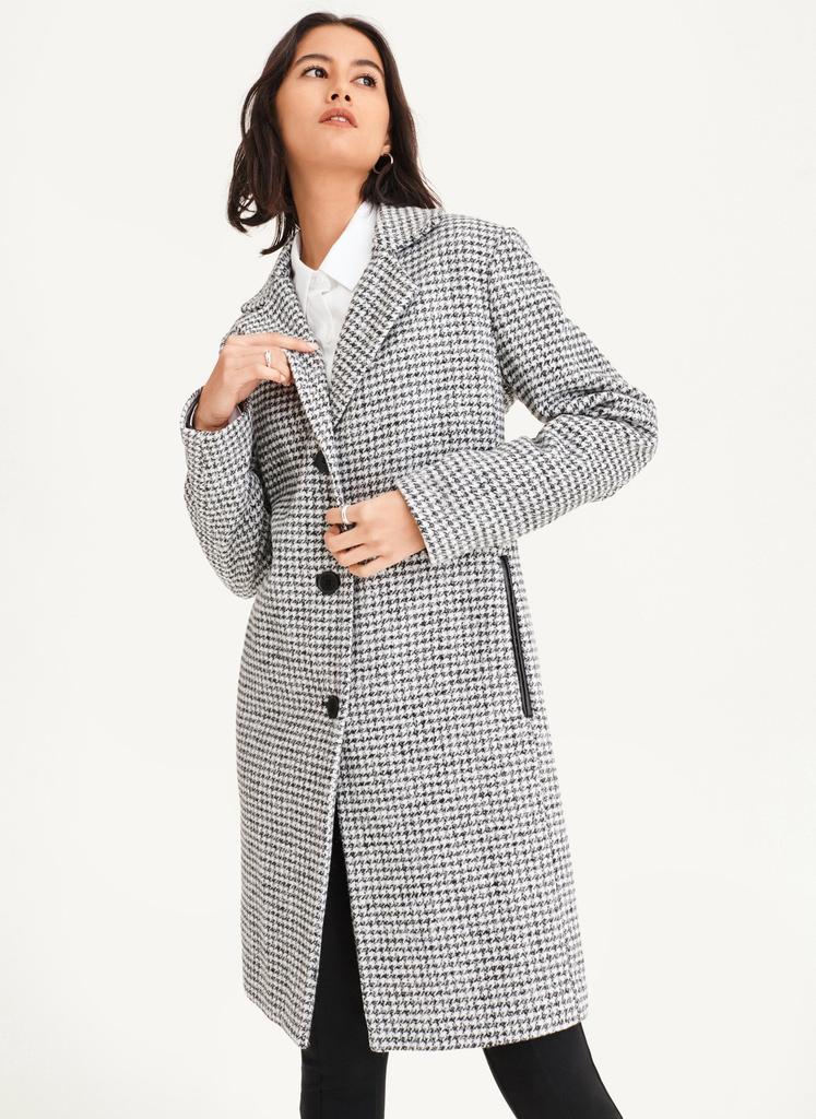 商品DKNY|Plaid Wool Coat,价格¥2058,第6张图片详细描述