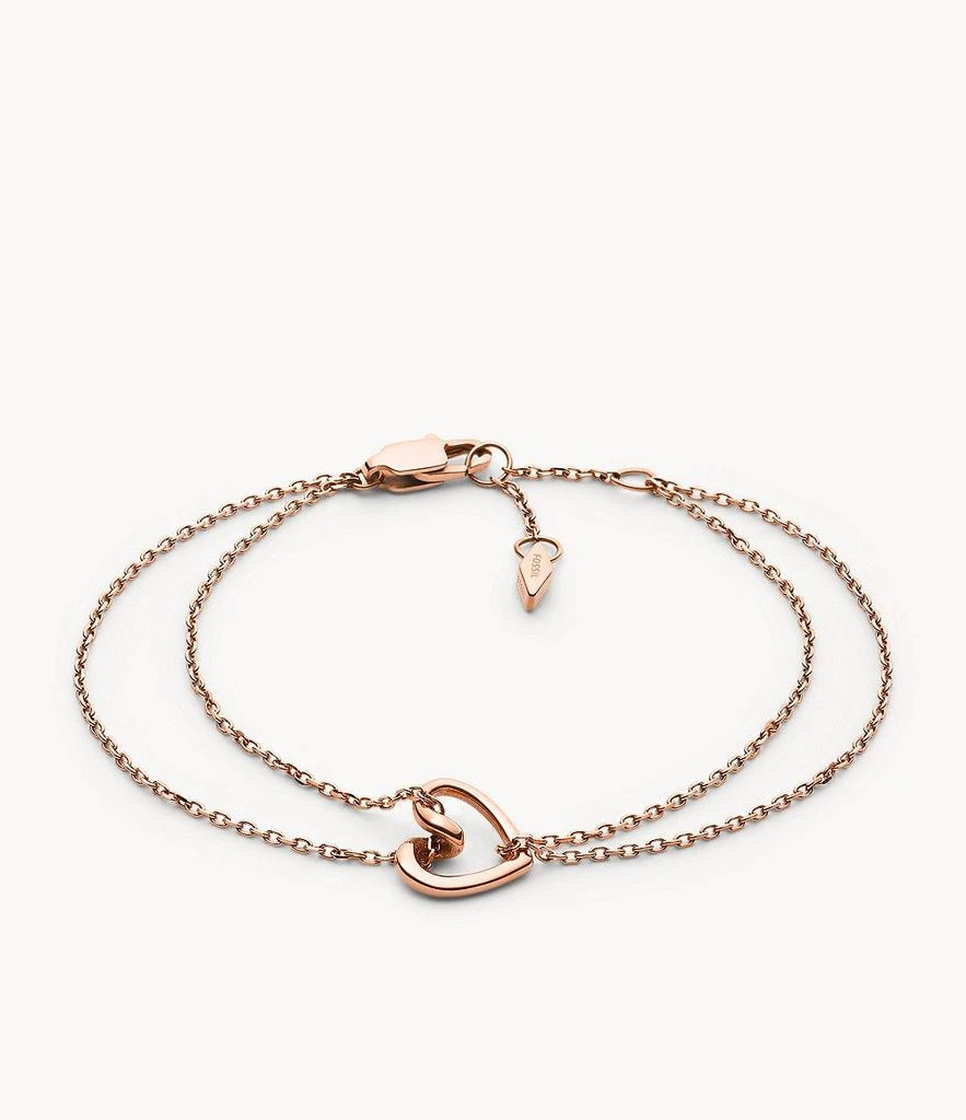 商品Fossil|Women's Rose Gold Stainless Steel Chain Bracelet,价格¥183,第1张图片