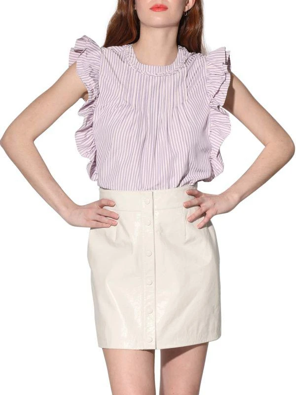 商品Walter Baker|Paige Ruffle Striped Top,价格¥282,第1张图片
