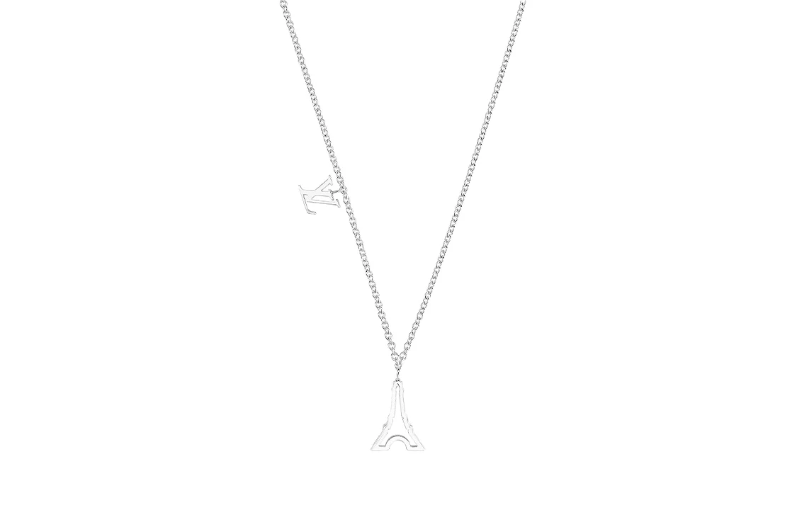商品[国内直发] Louis Vuitton|LV 巴黎埃菲尔铁塔项链 男女通用款 银色 #,价格¥6976,第1张图片