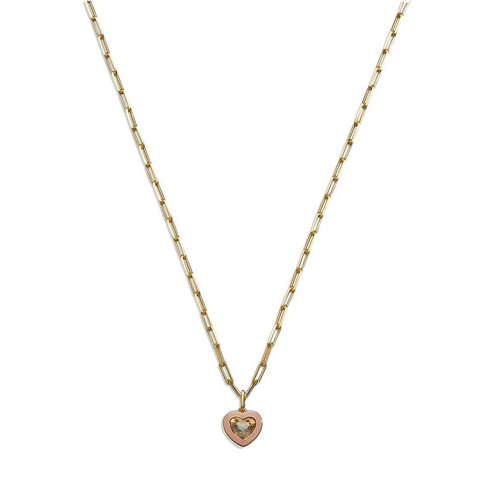 商品Coach|Faux Stone Crystal Heart Pendant Necklace,价格¥680,第1张图片